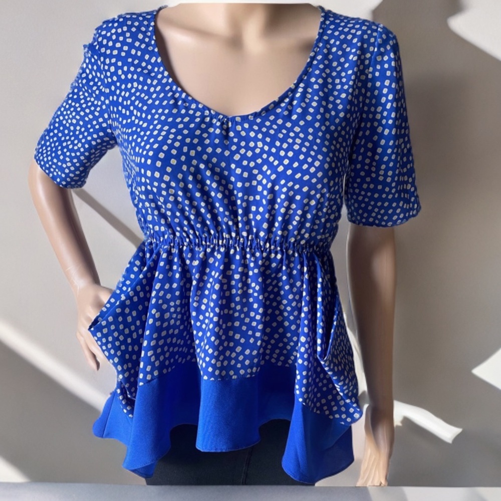 BCBGeneration Royal Blue Flirty top with front pockets